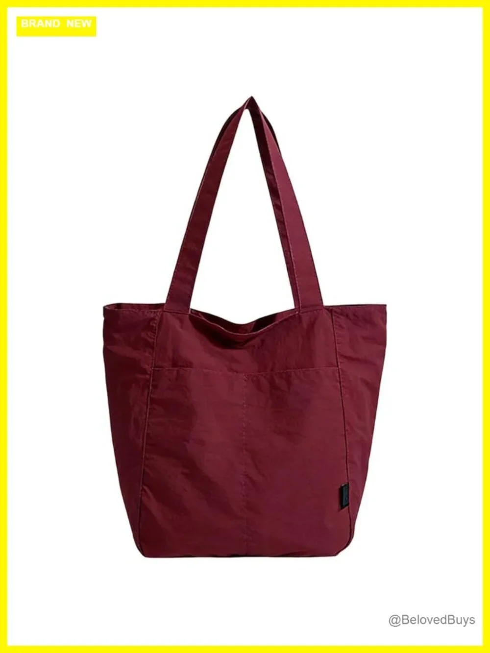 Lightweight Nylon Tote Bag with Multiple Pockets, Water-Resistant for Travel
